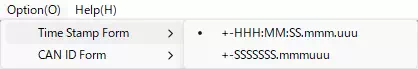 メニューバーから「Option」-「Time Stamp Form」を選択