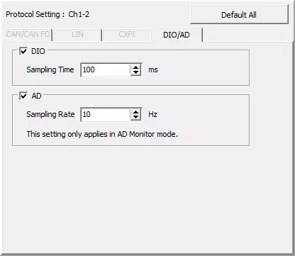 DIO/AD用Protocol Setting