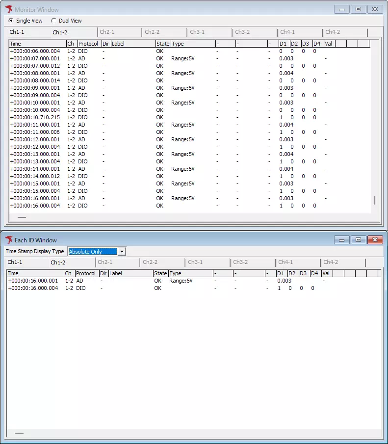 Monitor Window & Each ID Window