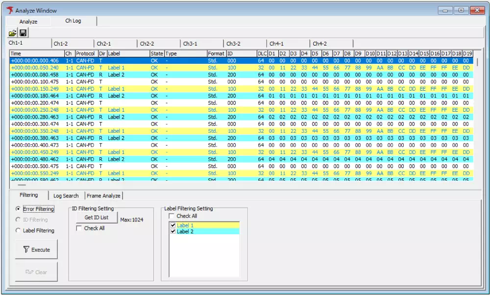 Analyze Label Filter