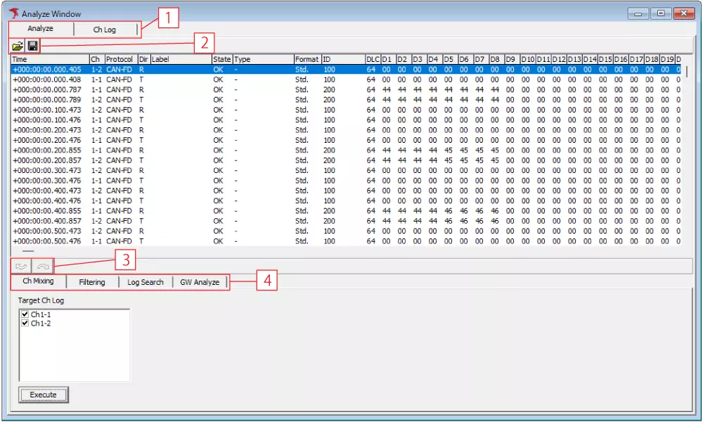 Analyze Window AnalyzeTab