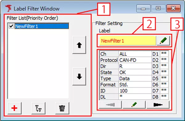 Label Filter Window