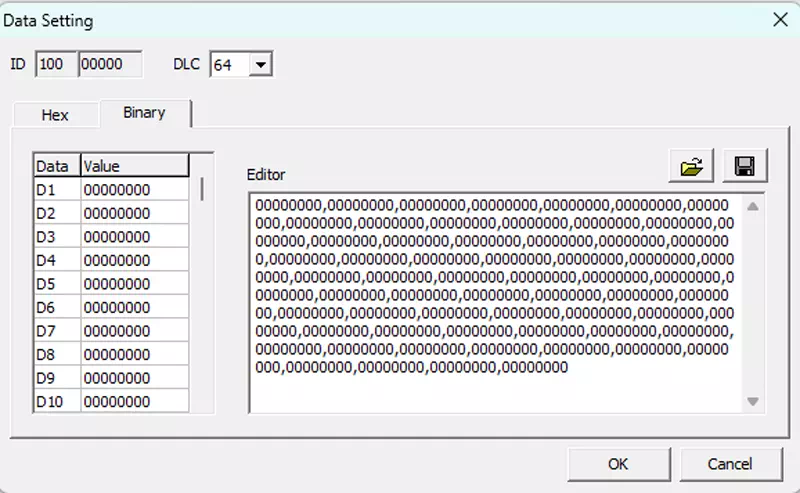 Data Setting Binary