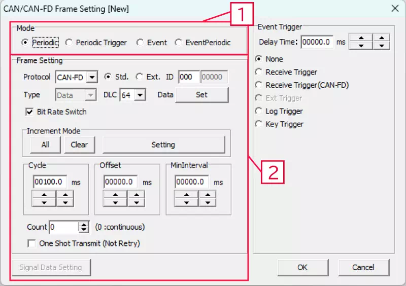 Frame Setting Dialog