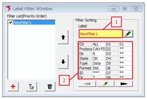 Label Filter Window