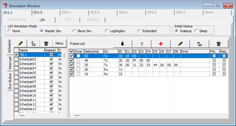 Import Schedule Table