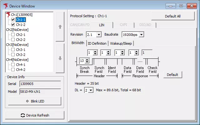 Protocol Setting - リビジョン、ボーレート