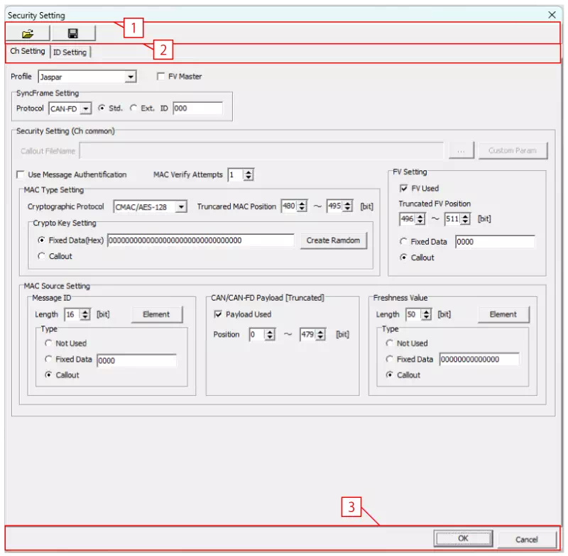 Security Setting Dialog